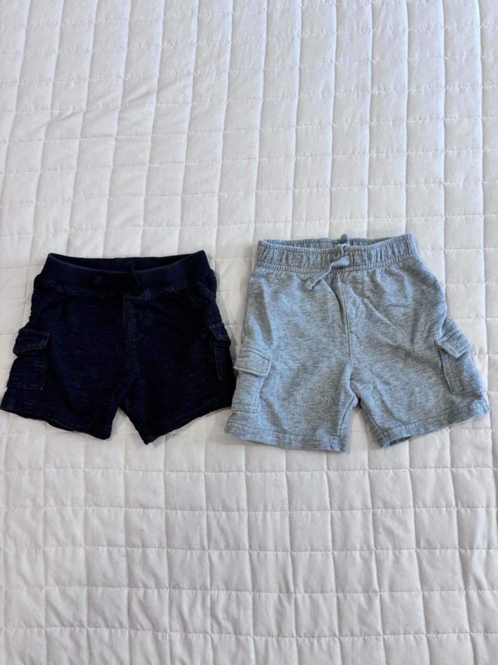 Jumping Beans Bundle of 2 Sweatshorts Cargo Knit Shorts - Gray and Black 18M